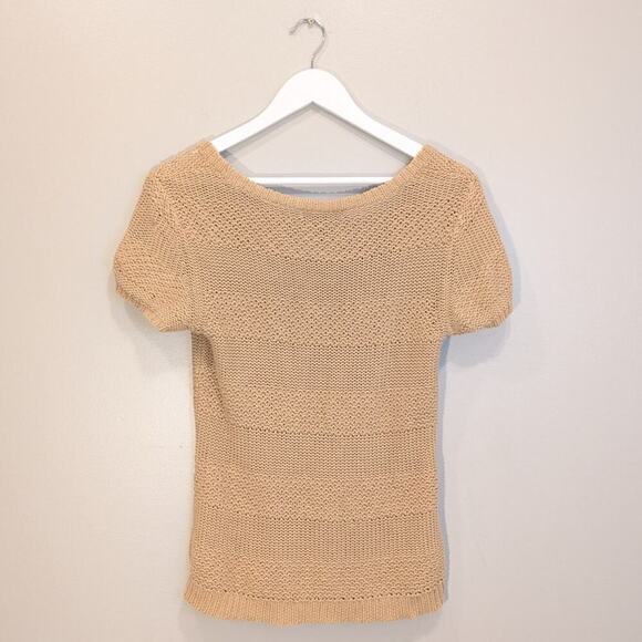 Ralph Lauren Sweater Top Beige Classic Traditional Retro Chic - Size S - Picture 2 of 6